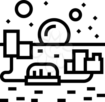 city on mars line icon vector. city on mars sign. isolated contour symbol black illustration