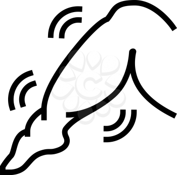 calf muscle edema line icon vector. calf muscle edema sign. isolated contour symbol black illustration