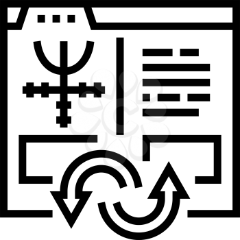 index to information converter line icon vector. index to information converter sign. isolated contour symbol black illustration
