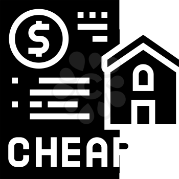 cheap house construction glyph icon vector. cheap house construction sign. isolated contour symbol black illustration