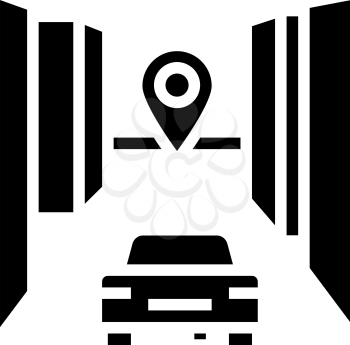 car final destination glyph icon vector. car final destination sign. isolated contour symbol black illustration
