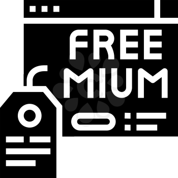 freemium online service subscription glyph icon vector. freemium online service subscription sign. isolated contour symbol black illustration