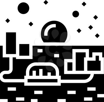 city on mars glyph icon vector. city on mars sign. isolated contour symbol black illustration