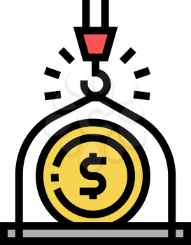 weight of money wealth color icon vector. weight of money wealth sign. isolated symbol illustration