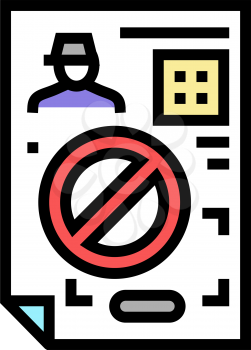 denial allowance color icon vector. denial allowance sign. isolated symbol illustration