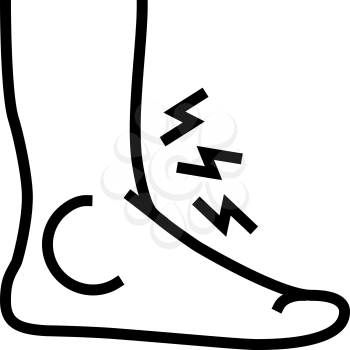 foot gout pain symptom line icon vector. foot gout pain symptom sign. isolated contour symbol black illustration