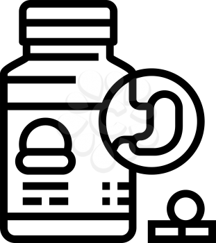 treatment digestion system line icon vector. treatment digestion system sign. isolated contour symbol black illustration