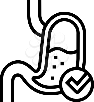 normal workin digestion system line icon vector. normal workin digestion system sign. isolated contour symbol black illustration