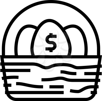 diversification money line icon vector. diversification money sign. isolated contour symbol black illustration