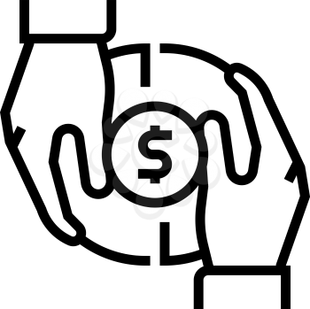 investor money line icon vector. investor money sign. isolated contour symbol black illustration