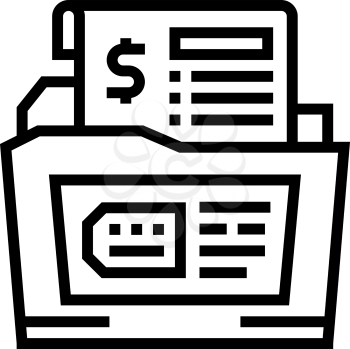 dossier allowance line icon vector. dossier allowance sign. isolated contour symbol black illustration