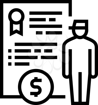 military personnel allowance line icon vector. military personnel allowance sign. isolated contour symbol black illustration