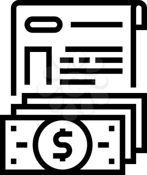issue of allowance line icon vector. issue of allowance sign. isolated contour symbol black illustration
