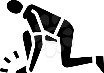 human leg pain gout symptom glyph icon vector. human leg pain gout symptom sign. isolated contour symbol black illustration