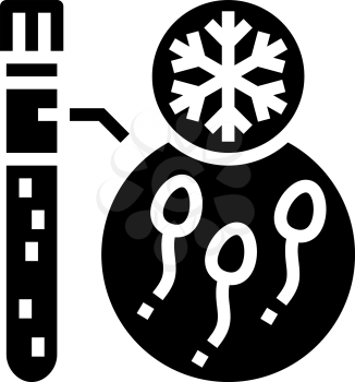 freezing sperm glyph icon vector. freezing sperm sign. isolated contour symbol black illustration