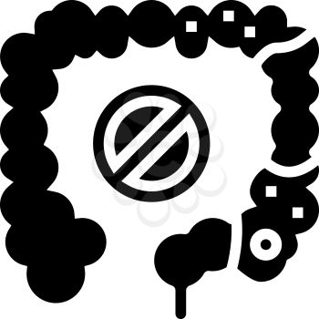 constipation digestion system glyph icon vector. constipation digestion system sign. isolated contour symbol black illustration