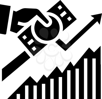 profit growth glyph icon vector. profit growth sign. isolated contour symbol black illustration