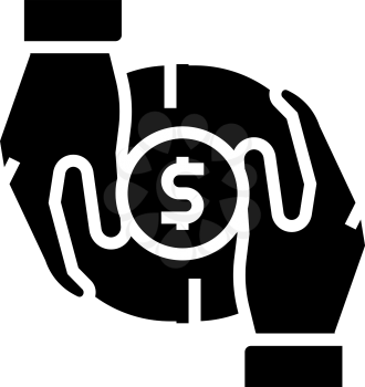 investor money glyph icon vector. investor money sign. isolated contour symbol black illustration