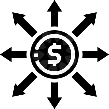 consumption money glyph icon vector. consumption money sign. isolated contour symbol black illustration