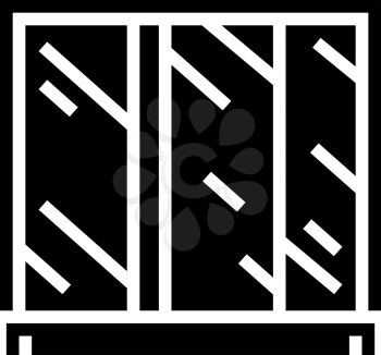 wardrobe mirror glyph icon vector. wardrobe mirror sign. isolated contour symbol black illustration