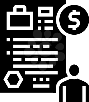unemployment benefit allowance glyph icon vector. unemployment benefit allowance sign. isolated contour symbol black illustration
