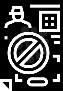 denial allowance glyph icon vector. denial allowance sign. isolated contour symbol black illustration