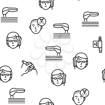 Laser Therapy Service Vector Seamless Pattern Thin Line Illustration