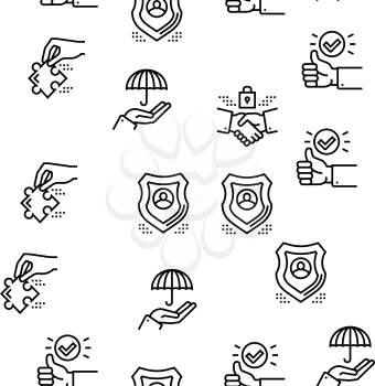 Business Ethics Moral Vector Seamless Pattern Thin Line Illustration
