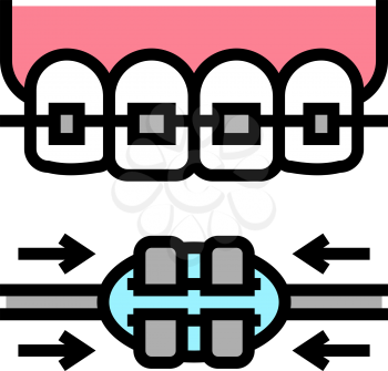 work process tooth braces color icon vector. work process tooth braces sign. isolated symbol illustration