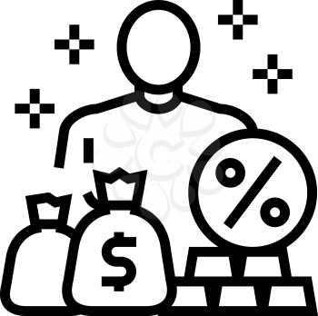 economic expert line icon vector. economic expert sign. isolated contour symbol black illustration