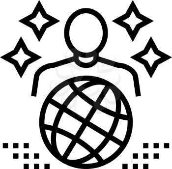 world expert line icon vector. world expert sign. isolated contour symbol black illustration