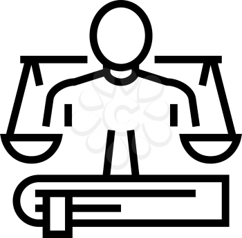 lawyer expert line icon vector. lawyer expert sign. isolated contour symbol black illustration