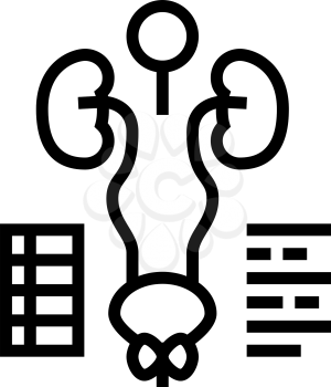 examining genitourinary system line icon vector. examining genitourinary system sign. isolated contour symbol black illustration