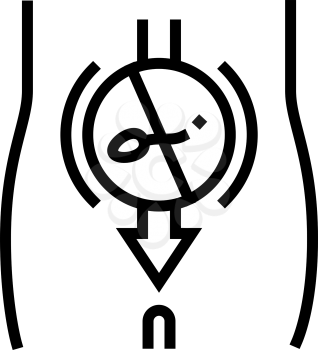 sperm sterilization line icon vector. sperm sterilization sign. isolated contour symbol black illustration
