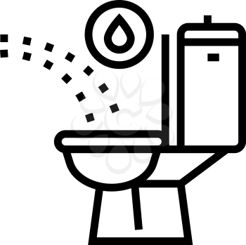 urination with blood line icon vector. urination with blood sign. isolated contour symbol black illustration