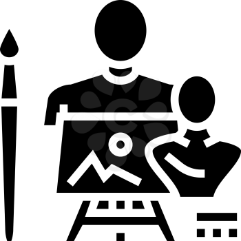 art expert glyph icon vector. art expert sign. isolated contour symbol black illustration