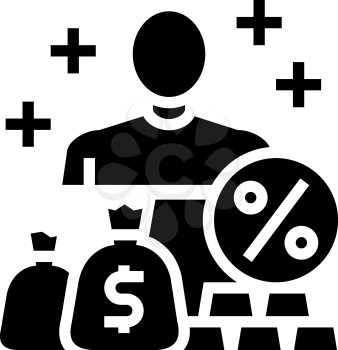 economic expert glyph icon vector. economic expert sign. isolated contour symbol black illustration