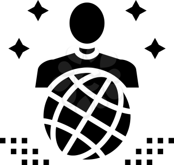 world expert glyph icon vector. world expert sign. isolated contour symbol black illustration