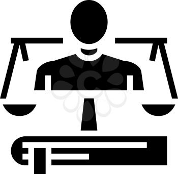 lawyer expert glyph icon vector. lawyer expert sign. isolated contour symbol black illustration