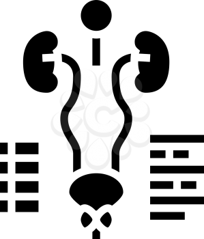 examining genitourinary system glyph icon vector. examining genitourinary system sign. isolated contour symbol black illustration