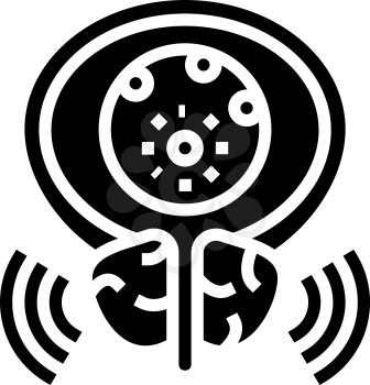 virus disease bladder glyph icon vector. virus disease bladder sign. isolated contour symbol black illustration