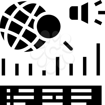 news coverage analysis glyph icon vector. news coverage analysis sign. isolated contour symbol black illustration