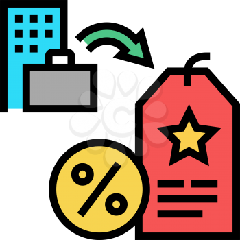 staff discount benefits color icon vector. staff discount benefits sign. isolated symbol illustration