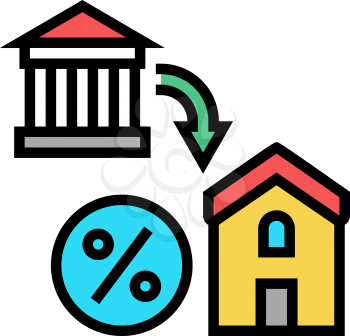 housing benefits color icon vector. housing benefits sign. isolated symbol illustration