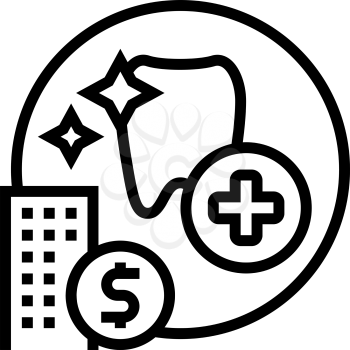 dentist benefits line icon vector. dentist benefits sign. isolated contour symbol black illustration