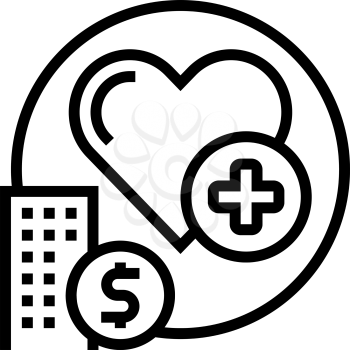 health care benefits line icon vector. health care benefits sign. isolated contour symbol black illustration