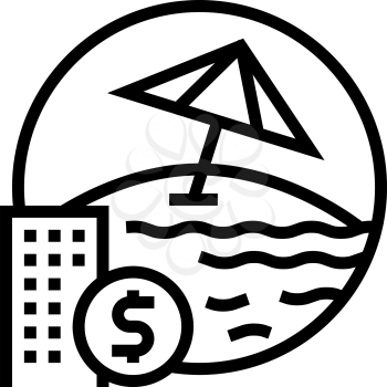 payment for vacation voucher line icon vector. payment for vacation voucher sign. isolated contour symbol black illustration