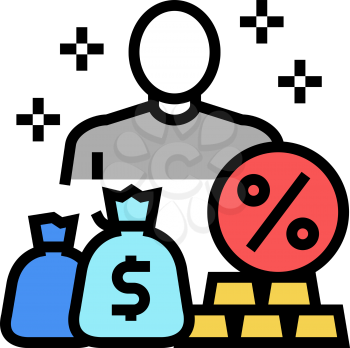 economic expert color icon vector. economic expert sign. isolated symbol illustration