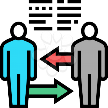 exchange skills pr color icon vector. exchange skills pr sign. isolated symbol illustration