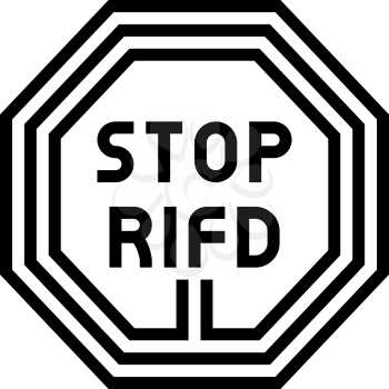 stop rfid line icon vector. stop rfid sign. isolated contour symbol black illustration